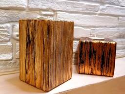 Стильные подсвечники из дерева.