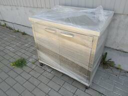 Стол тумбочка с мойкой 400*400*250 из нержавейки, двери распашные нерж сталь