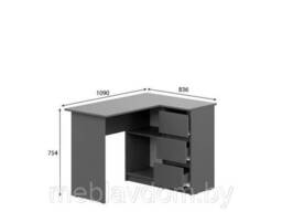 Стол угловой письменный NN Мебель (МС Денвер К) Графит серый
