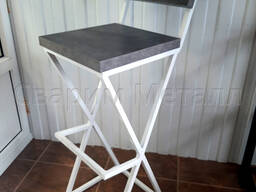 Стул барный, в стиле LOFT (лофт), со спинкой "Х"