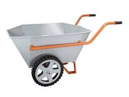 Тачка хозяйственная ТХ (200л, 400 кг, двухколесная, литая резина 380х70мм, вес 28 кг). ..