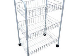 Тележка 3-х ярусная на мебельных колесах из стали