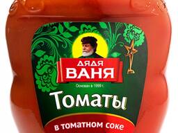 Томаты в томатном соке неочищенные "Дядя Ваня" 680г