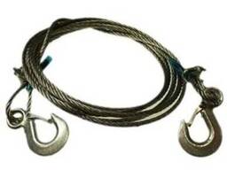 Трос буксировочный стальной 5т витой 8мм 4м 2 крюка