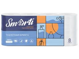 Туалетная бумага Smarti 3-ех слойная целлюлоза 8 шт
