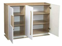 ТВ-тумба Олмеко Дора 30.06-02, дуб сонома/белый глянец