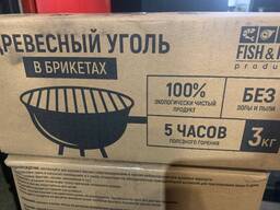 Уголь древесный FISH&amp;FOOD в брикетах 1 упак/3 кг