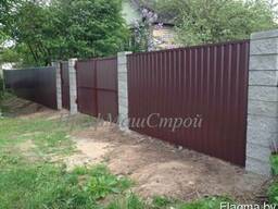 Установка забора из металлопрофиля