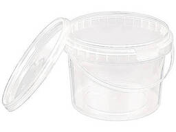 Ведро пластиковое 0,500 л. (500 мл. ) прозрачное с крышкой