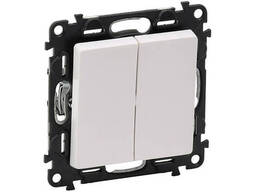 Выключатель 2 клав. (cкрытый) белый, Valena Life, Legrand (Valena LIFE - Выключатель. ..