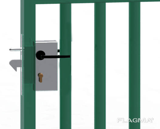 Автоматический замок крюк для откатных ворот и раздвижных дверей под ручку и цилиндр