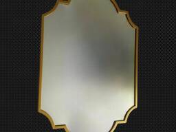 Зеркало фигурное в золотой раме 70х105 см.
